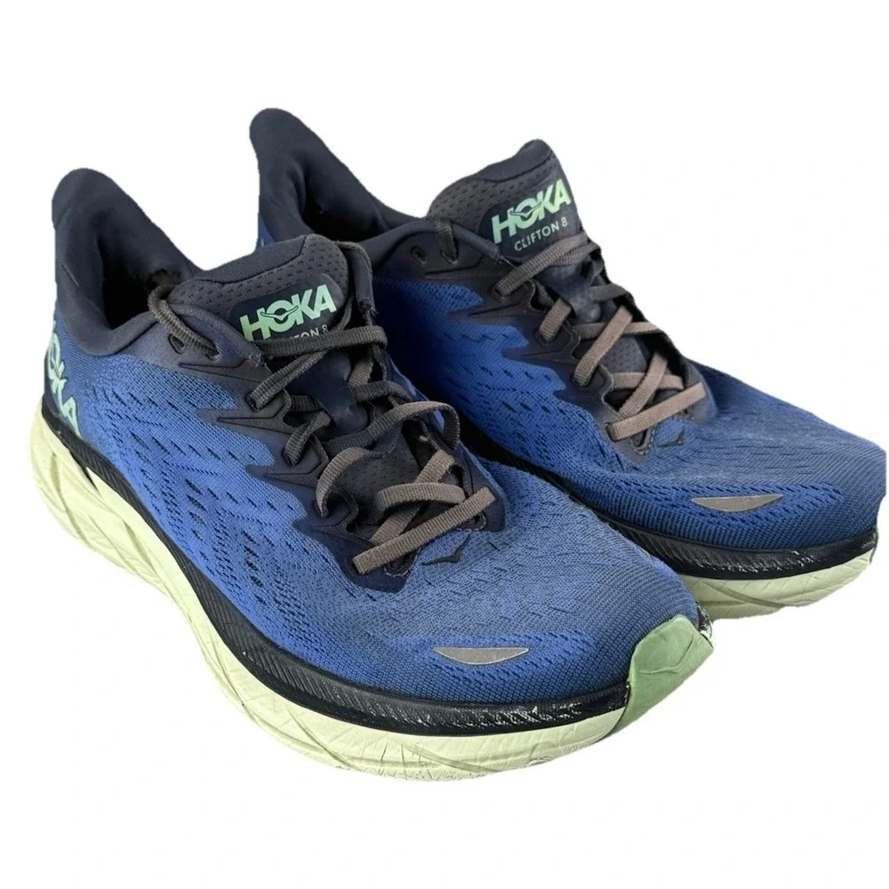 HOKA Clifton 8 Men's 9 Running Shoes Blue Cushioned Road Runner Sneaker Athletic